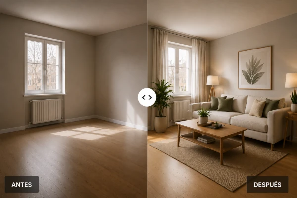 Home staging virtual de una vivienda para mostrar su potencial